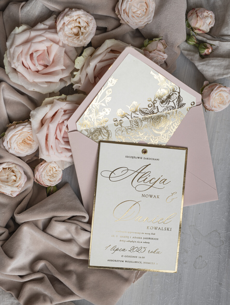 Zaproszenia ślubne Złote Glamour najpiękniejsze zaproszenia ślubne, złote glamour1