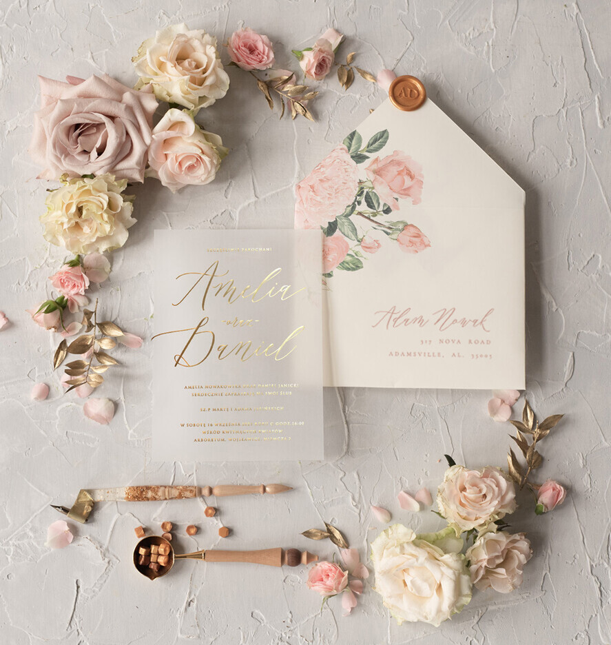 Zaproszenia ślubne Złote Glamour wyjątkowe zaproszenia ślubne glamour permanentny papier błyszczące zaproszenie na slub złote litery1