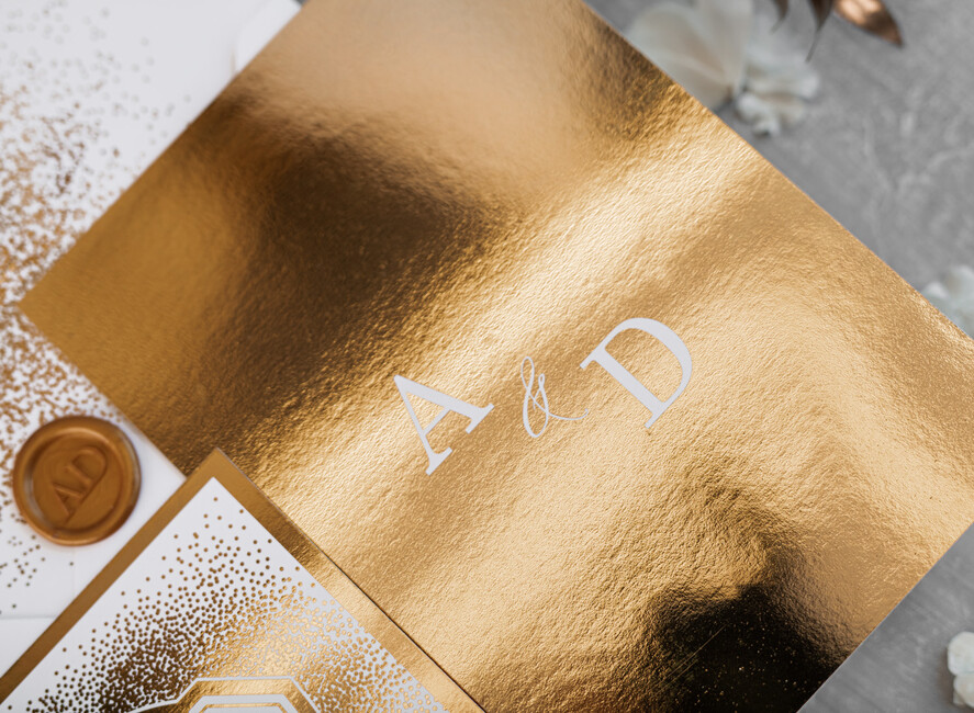 Zaproszenia ślubne Złote Glamour niepowtarzalne zaproszenia ślubne, elegancki styl glamour11