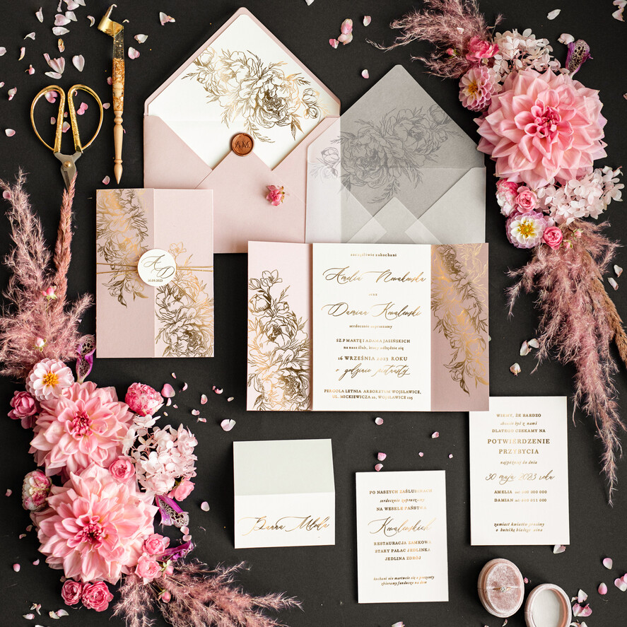 Zaproszenia ślubne Złote Glamour nowoczesne zaproszenia ślubne , złote litery na zaproszeniach ślubnych, zaproszenia slubne glamour 2