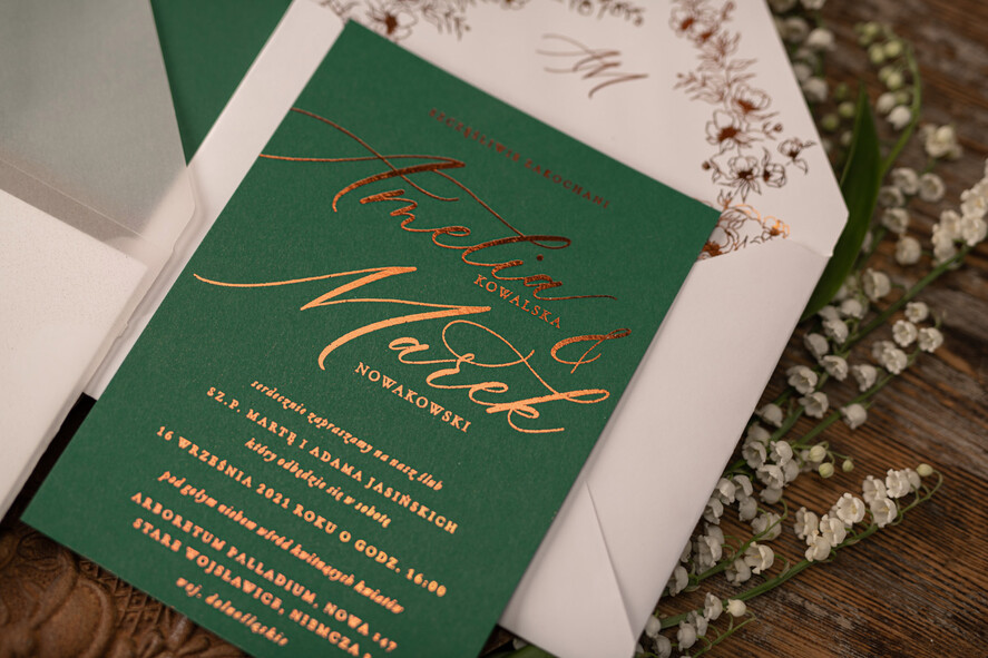 Zaproszenia ślubne Złote Glamour Złocone Eukaliptus Zaproszenia Ślubne Zieleń i Złoto  Zaproszenia na Ślub Delikatne Zaproszenie Ślubne Zielone Eukaliptus13