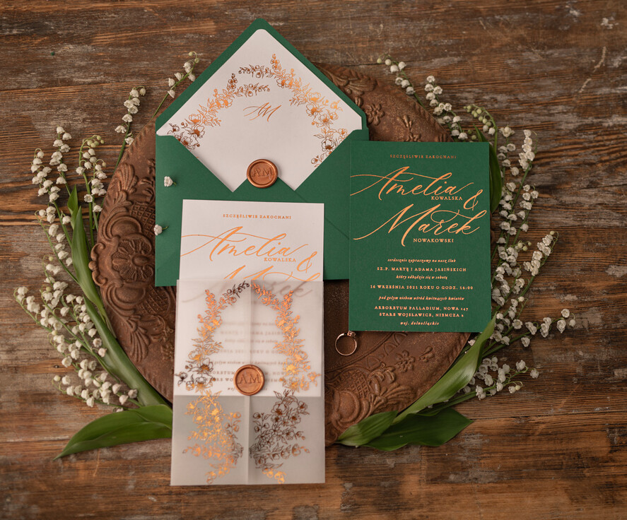 Zaproszenia ślubne Złote Glamour Złocone Eukaliptus Zaproszenia Ślubne Zieleń i Złoto  Zaproszenia na Ślub Delikatne Zaproszenie Ślubne Zielone Eukaliptus8