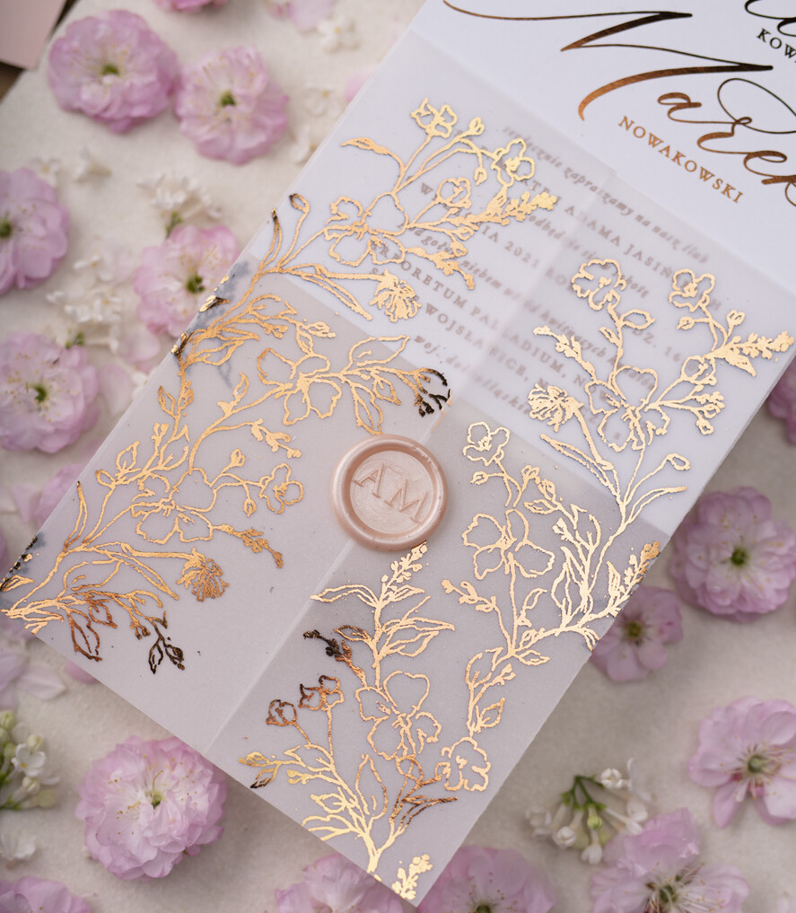 Zaproszenia ślubne Złote Glamour zaproszenia ślubne ręcznie robione glamour wesele w pałacu  1