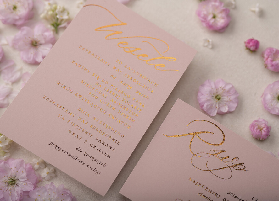 Zaproszenia ślubne Złote Glamour zaproszenia ślubne ręcznie robione glamour wesele w pałacu  10