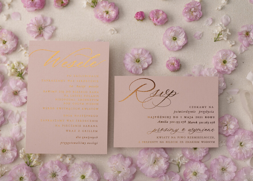 Zaproszenia ślubne Złote Glamour zaproszenia ślubne ręcznie robione glamour wesele w pałacu  11
