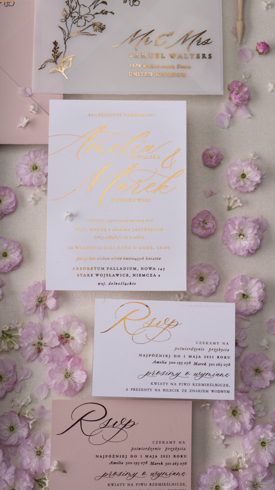Zaproszenia ślubne Złote Glamour zaproszenia ślubne ręcznie robione glamour wesele w pałacu  7