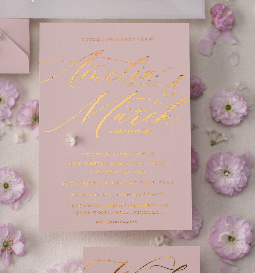 Zaproszenia ślubne Złote Glamour zaproszenia ślubne ręcznie robione glamour wesele w pałacu  8