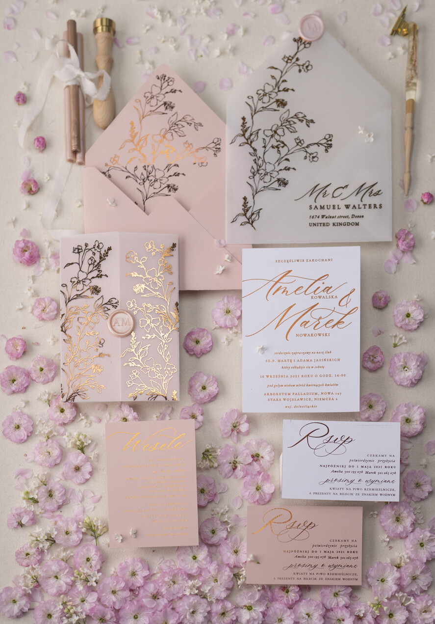 Zaproszenia ślubne Złote Glamour zaproszenia ślubne ręcznie robione glamour wesele w pałacu  0