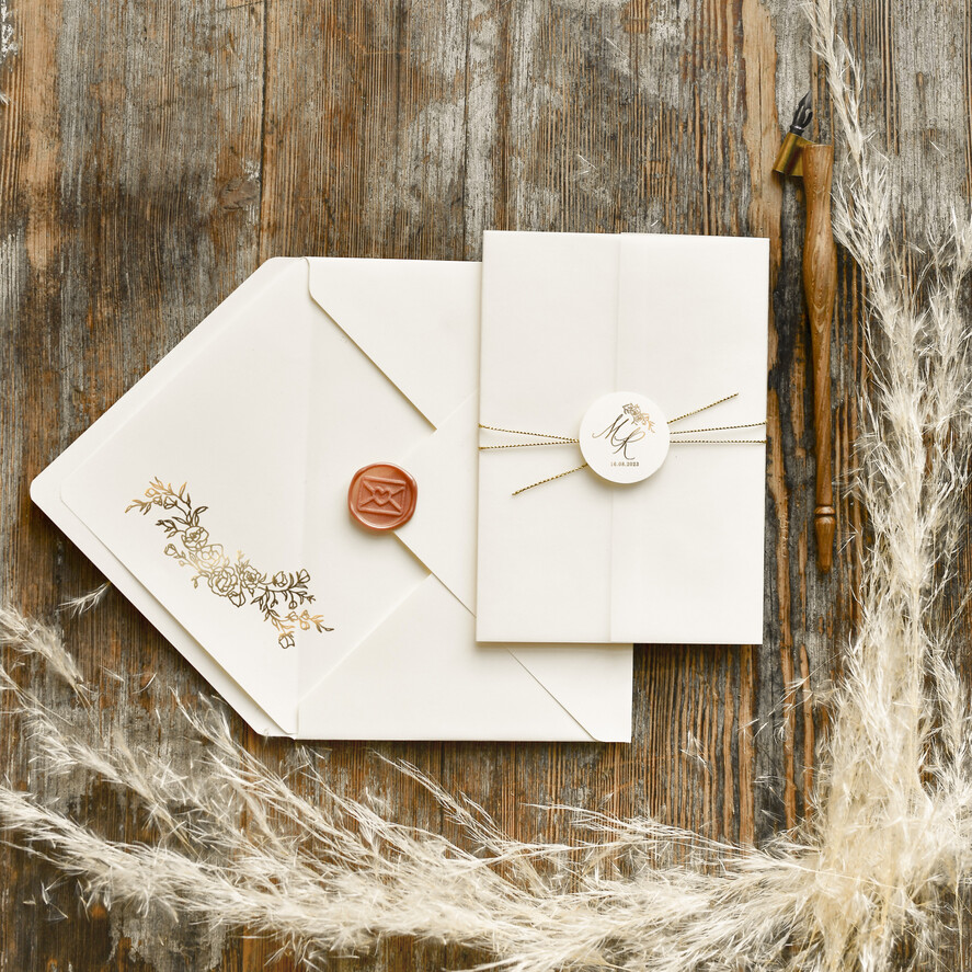 Zaproszenia ślubne Złote Glamour modne zaproszenia na ślub, elegancki styl glamour3