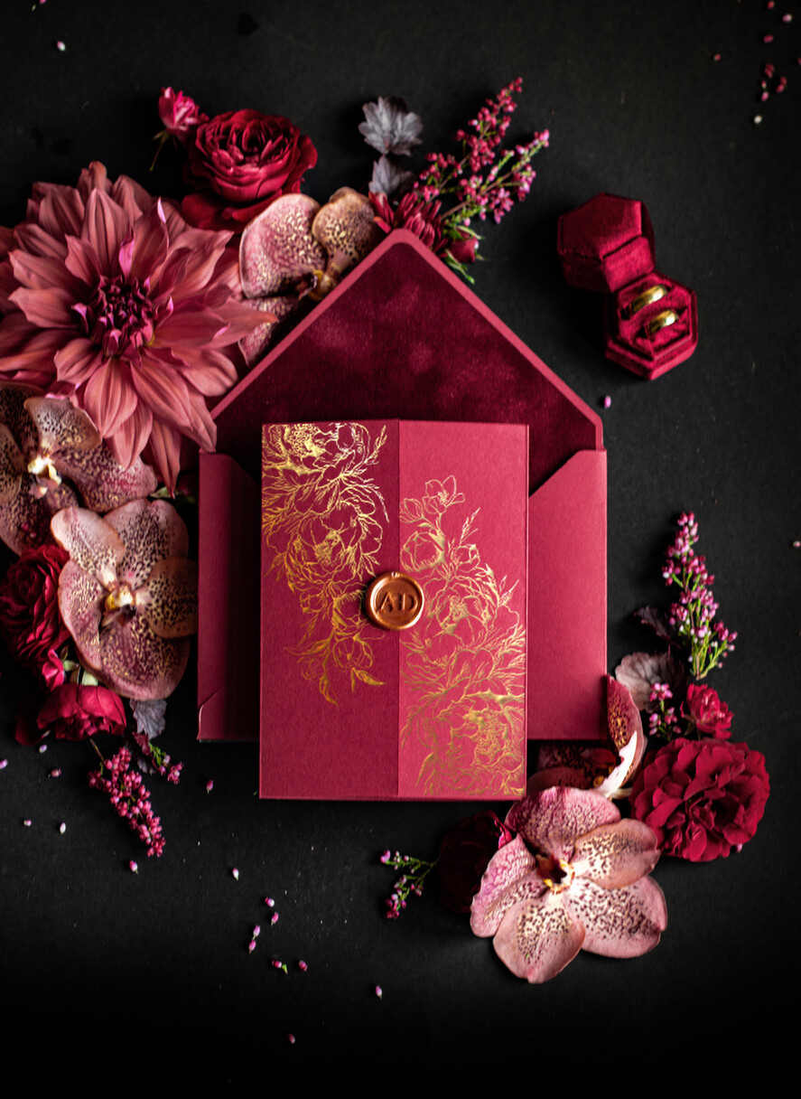 Zaproszenia ślubne Złote Glamour zaproszenia ślubne ręcznie robione w stylu glamour zaproszenia na pleksie 5