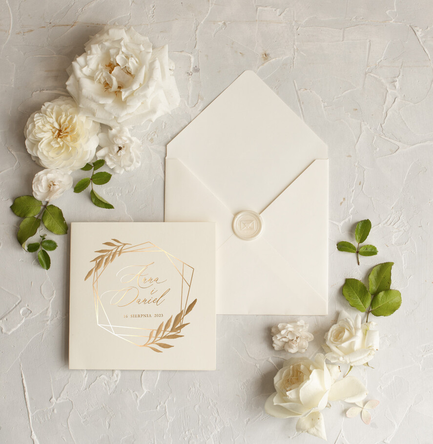 Zaproszenia ślubne Złote Glamour Złote  Minimalistyczne zaproszenia ślubne,  proste złocone zaproszenie ślubne Nowoczesne zaproszenie na ślub8