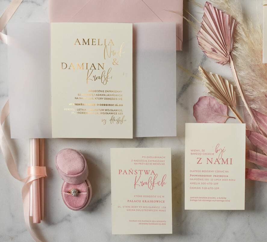 Zaproszenia ślubne Złote Glamour robione ręcznie zaproszenia ślubne, glamour złote i srebrne1