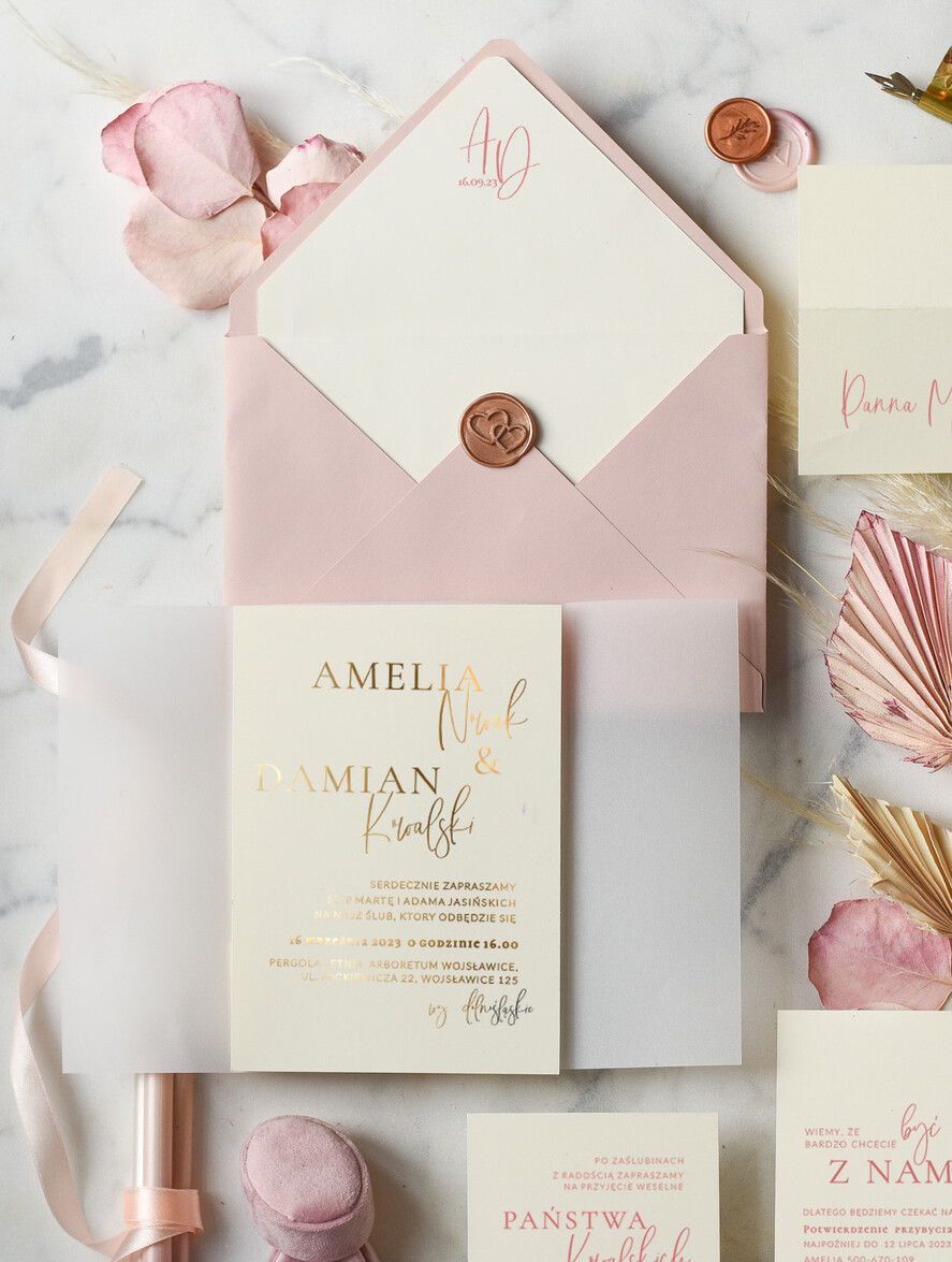 Zaproszenia ślubne Złote Glamour robione ręcznie zaproszenia ślubne, glamour złote i srebrne3