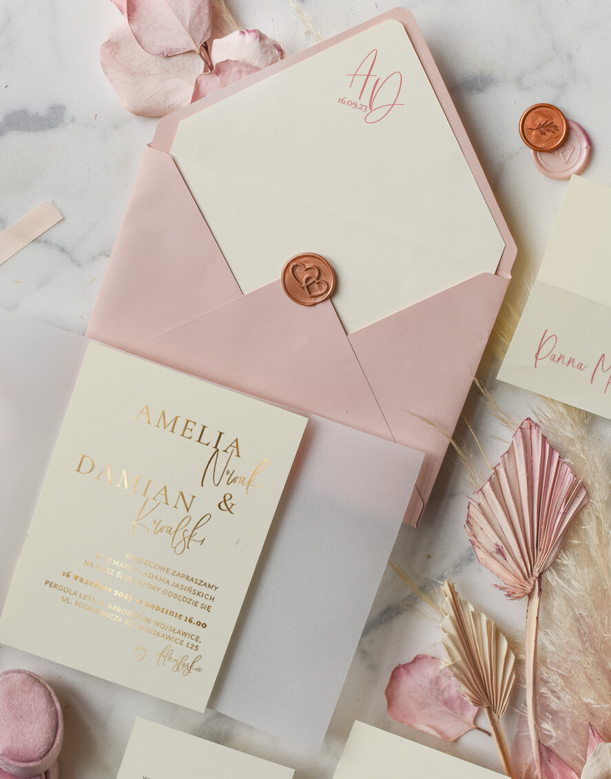 Zaproszenia ślubne Złote Glamour robione ręcznie zaproszenia ślubne, glamour złote i srebrne7