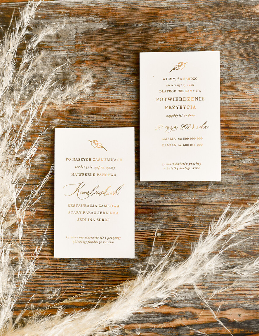 Zaproszenia ślubne Złote Glamour modne zaproszenia ślubne, laminowane litery składane zaproszenia na ślub 3