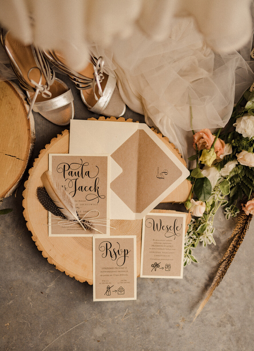 Zaproszenia ślubne Boho  zaproszenia na ślub ręcznie robione, idealne na boho wesele3