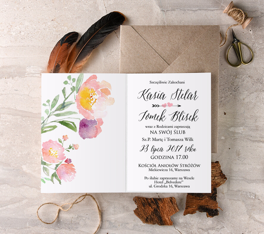 Zaproszenia ślubne Boho  orginalne zaproszenia na ślub, idealne do boho stylizacji1