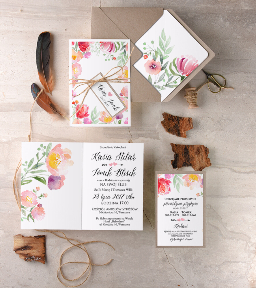 Zaproszenia ślubne Boho  orginalne zaproszenia na ślub, idealne do boho stylizacji3