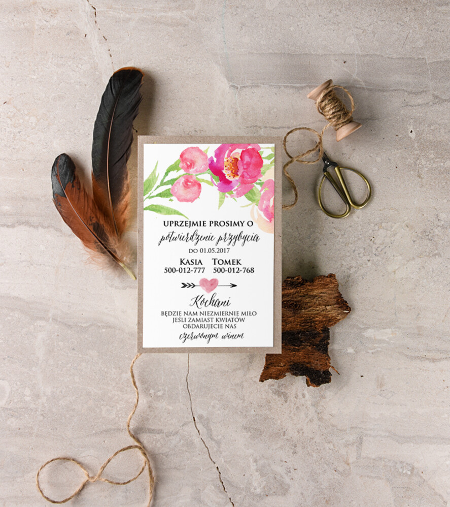 Zaproszenia ślubne Boho  nietypowe zaproszenia weselne, boho glam styl2