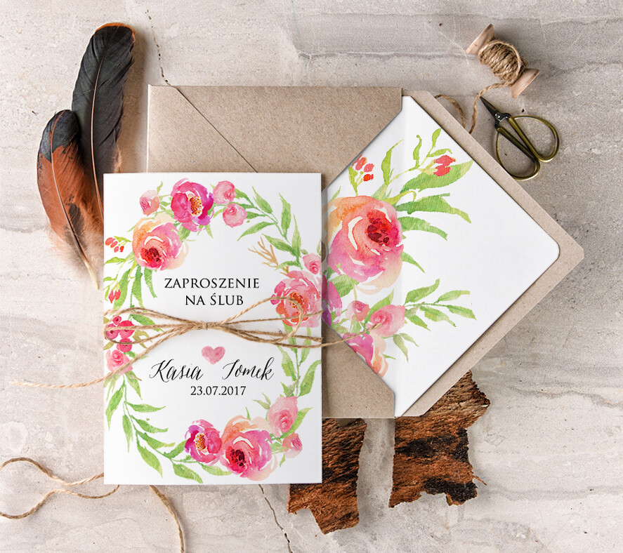 Zaproszenia ślubne Boho  nietypowe zaproszenia weselne, boho glam styl0