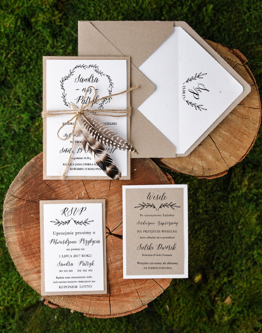 Zaproszenia ślubne Boho  nietypowe zaproszenia ślubne, pasujace do boho bukietu1