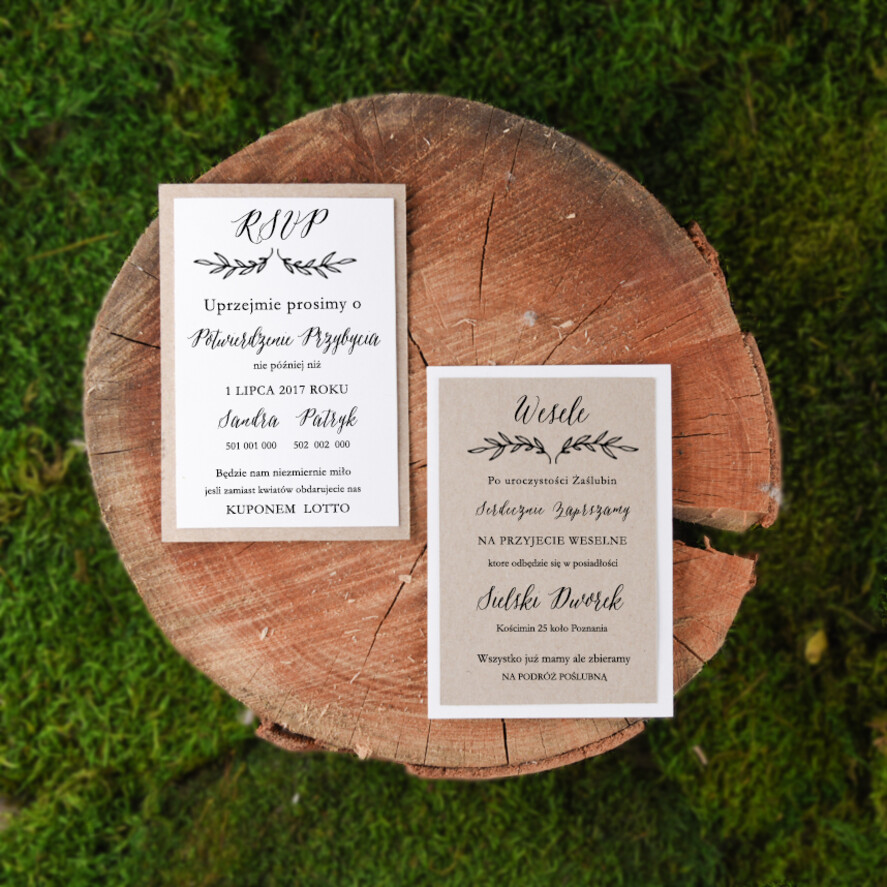 Zaproszenia ślubne Boho  nietypowe zaproszenia ślubne, pasujace do boho bukietu3