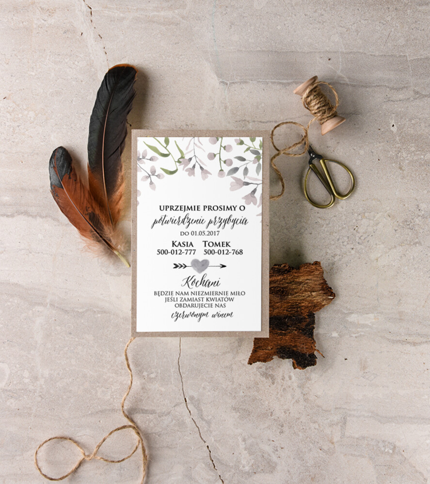 Zaproszenia ślubne Boho  zaproszenia ślubne robione na zamówienie, romantyczne boho wesele2