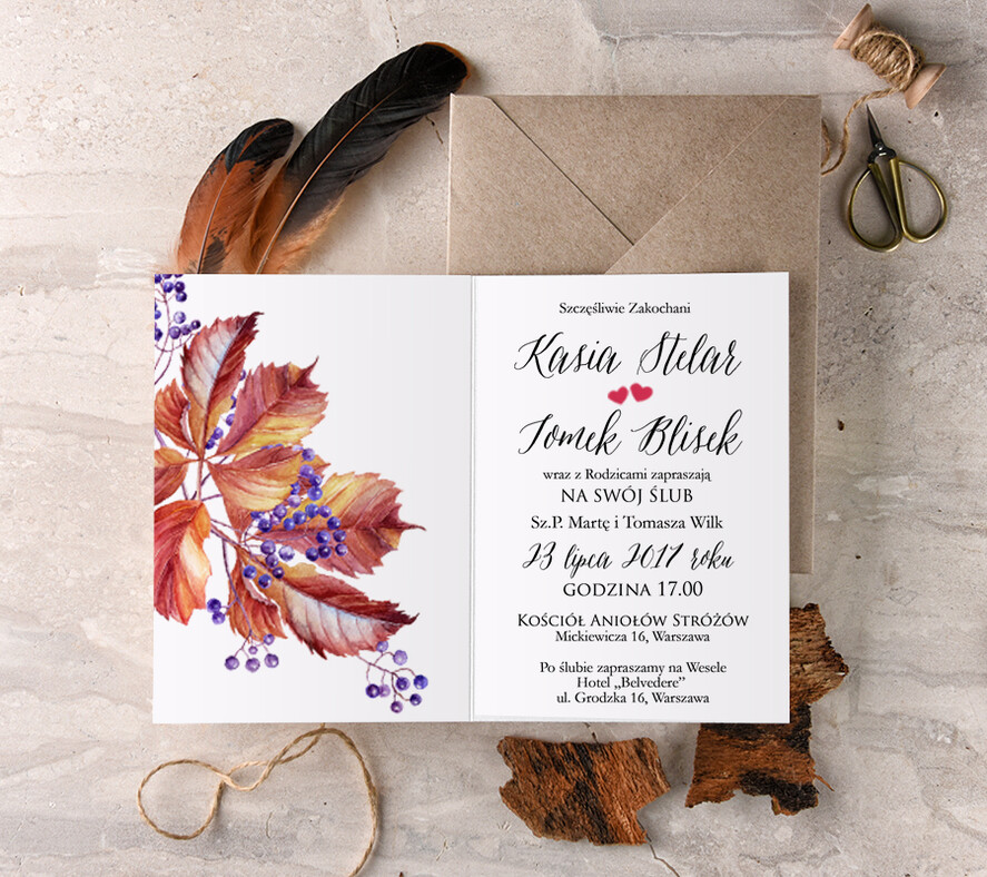 Zaproszenia ślubne Boho  spersonalizowane zaproszenia na ślub, boho glam styl2