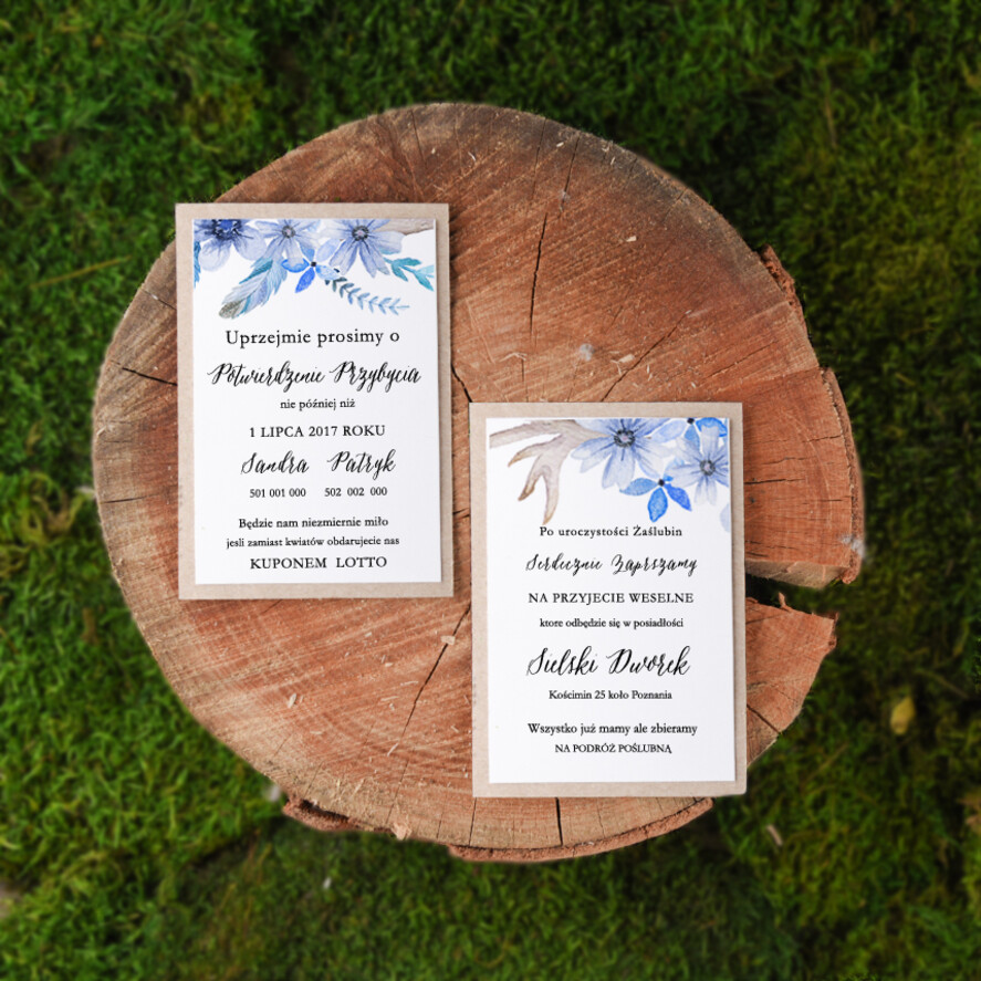 Zaproszenia ślubne Boho  robione ręcznie zaproszenia ślubne, boho glam styl3