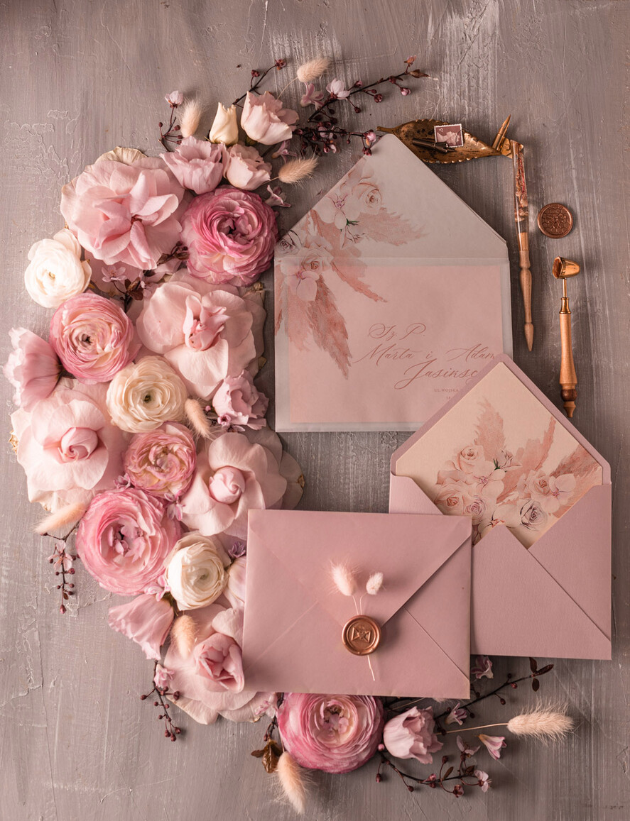 Zaproszenia ślubne Boho  Boho zaproszenia ślubne Trawa Pampasowa  zaproszenie na ślub Proste  Zaproszenia na Ślub z lakiem5