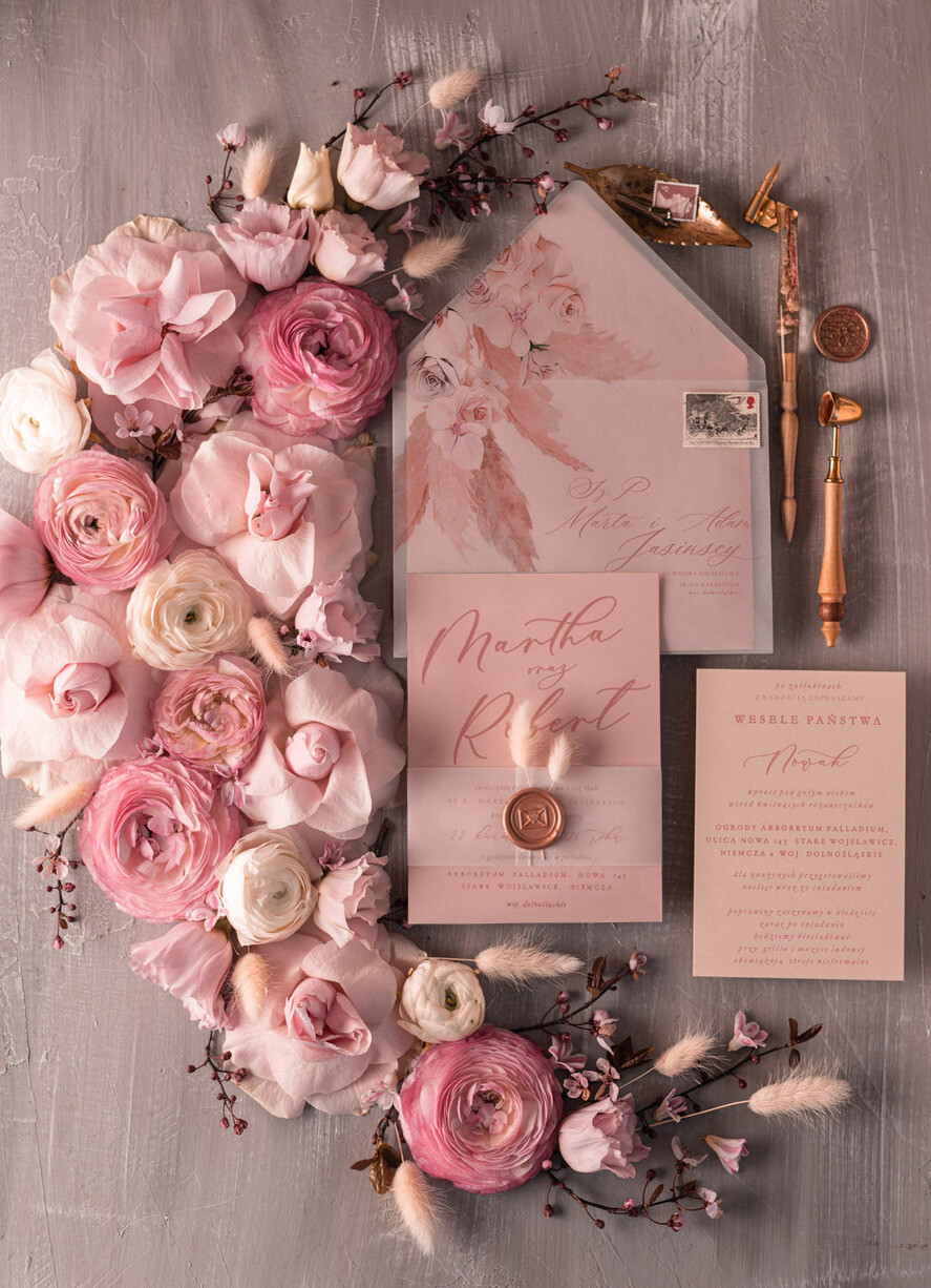 Zaproszenia ślubne Boho  Boho zaproszenia ślubne Trawa Pampasowa  zaproszenie na ślub Proste  Zaproszenia na Ślub z lakiem2