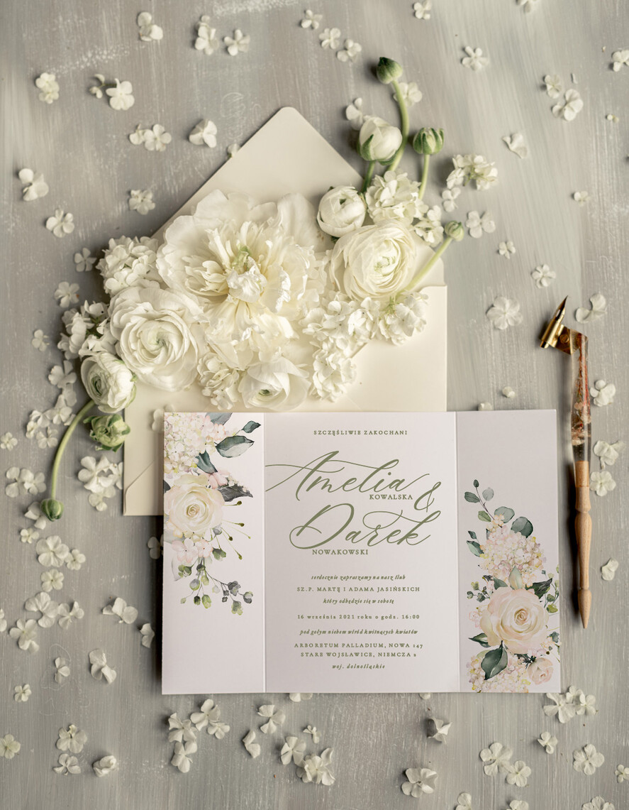Zaproszenia ślubne Boho  Boho zaproszenia ślubne romantyczne Kremowe Róże  zaproszenie na ślub rustykalne  Zaproszenia na Ślub3