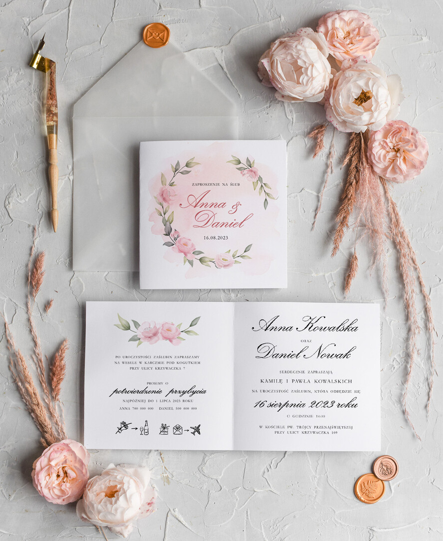 Zaproszenia ślubne Boho  Proste Boho Zaproszenia Ślubne  Wianuszek  Minimalistyczne Zaproszenia na Ślub Delikatne Zaproszenie Ślubne0