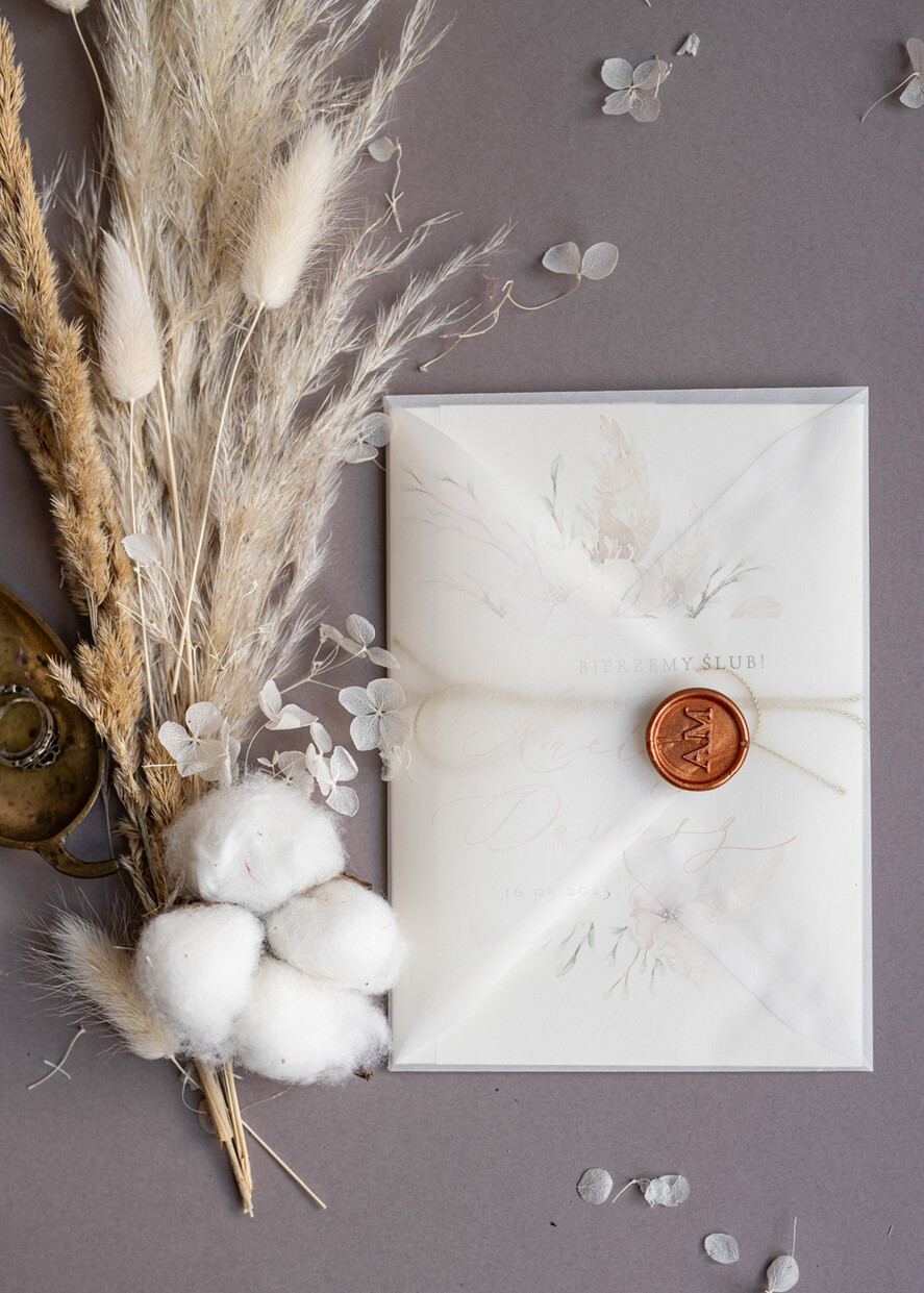 Zaproszenia ślubne Boho  Boho Zaproszenia Ślubne Trawa Pampasowa  Minimalistyczne Zaproszenia na Ślub Delikatne Zaproszenie Ślubne3