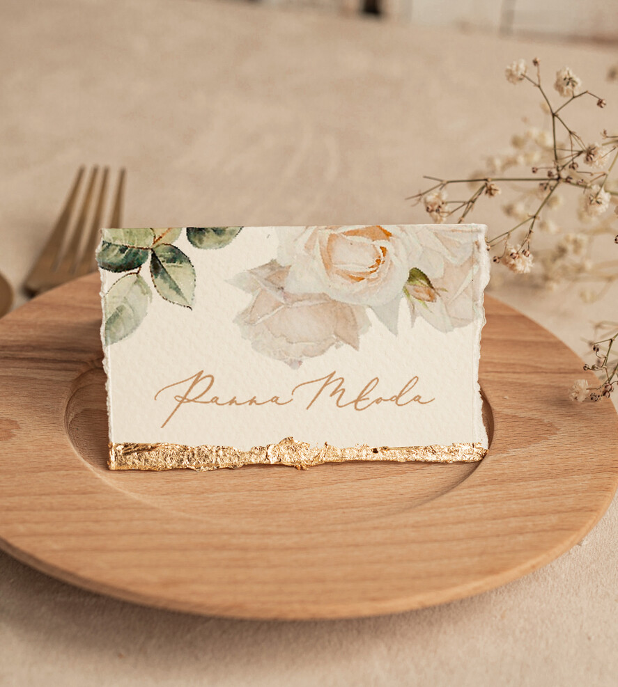 Winietki glamour winietki ślubne ze złotem, winietka na stół weselny z płatkami złota, winietki na stoły weselne ze złotem, winietki zdobione płatkami złota1