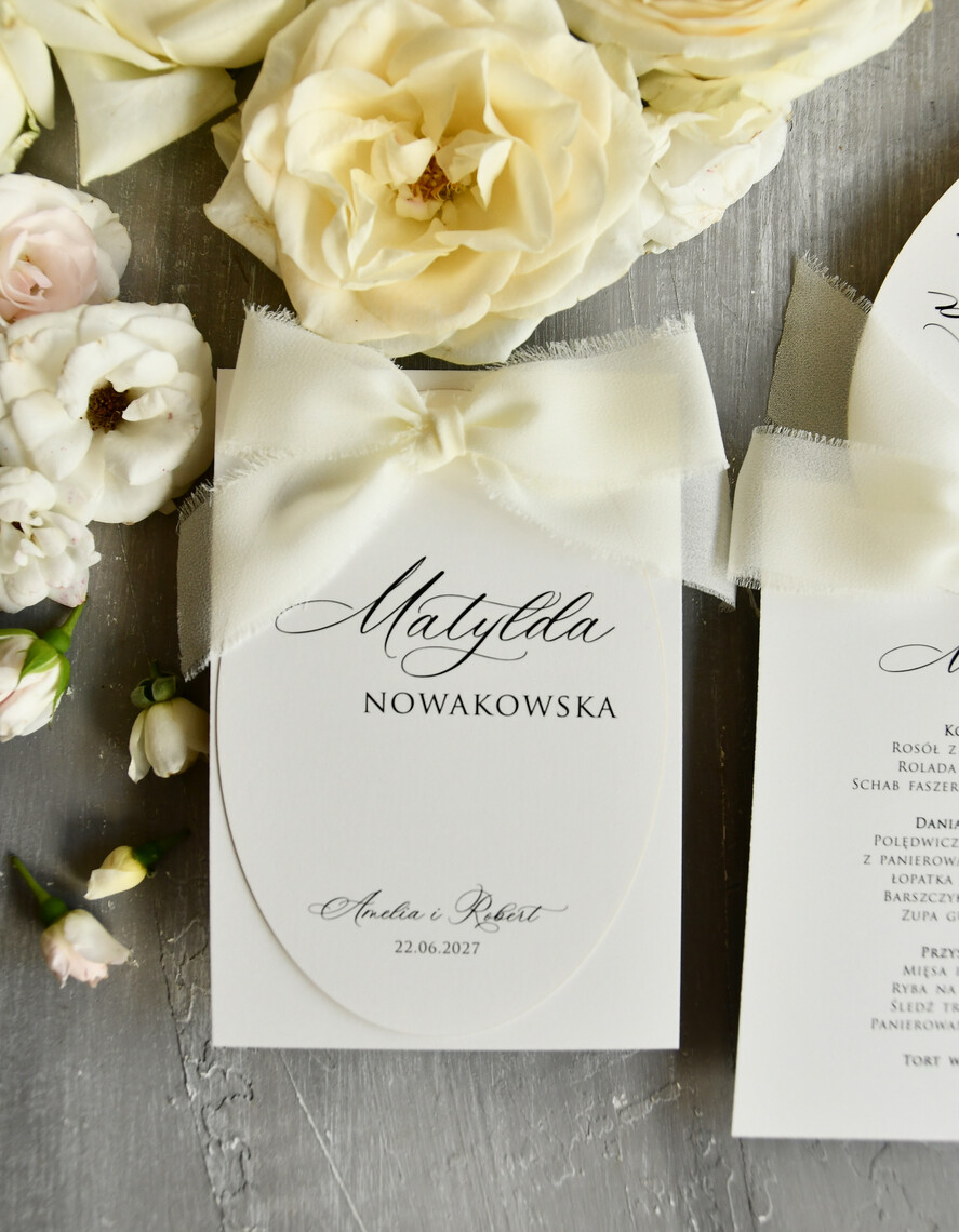 Winietki glamour ślubne wizytówki winietki na stół weselny połączony z menu0