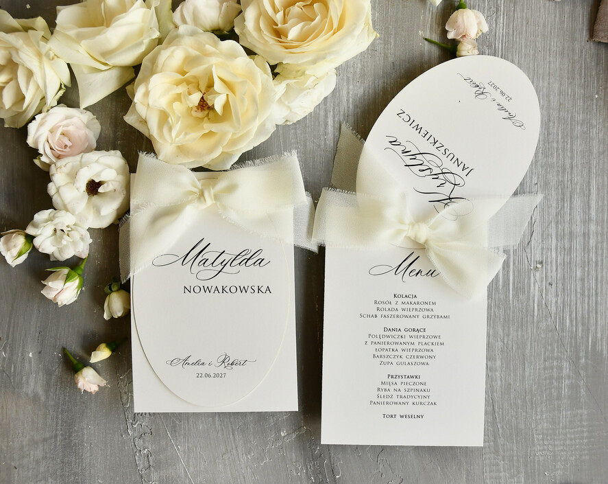 Winietki glamour ślubne wizytówki winietki na stół weselny połączony z menu2