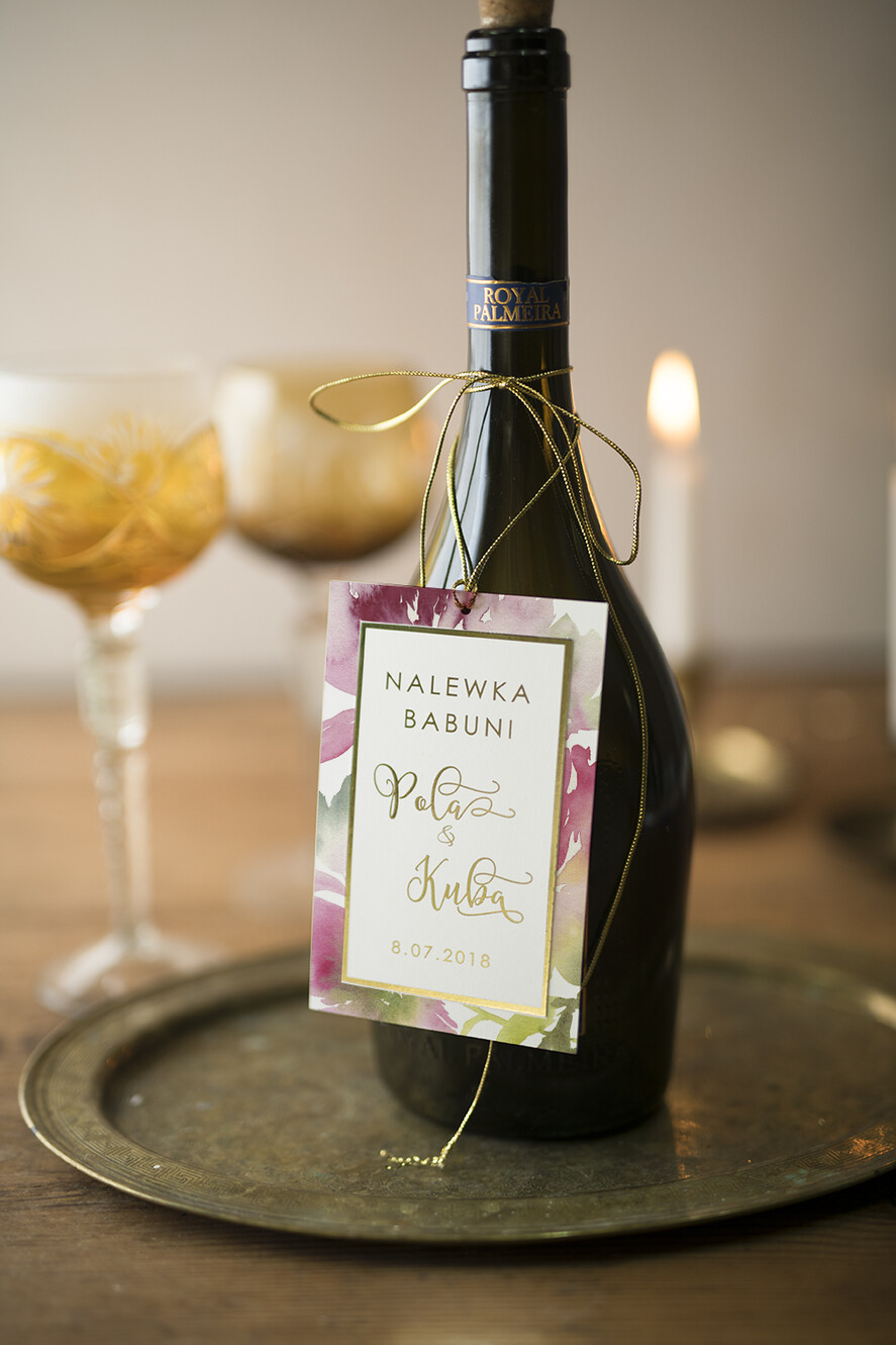 Zawieszki na butelki glamour zawieszka etykieta na alkohole weselne, złote śmieszne teksty1