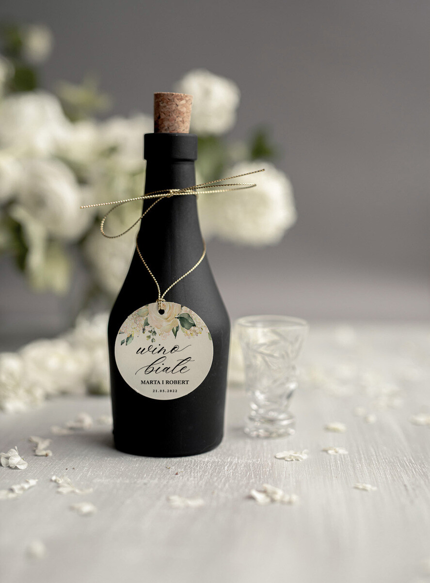 Zawieszki na butelki glamour ślubne zawieszki na alkohol, glamour z dowolnym tekstem0