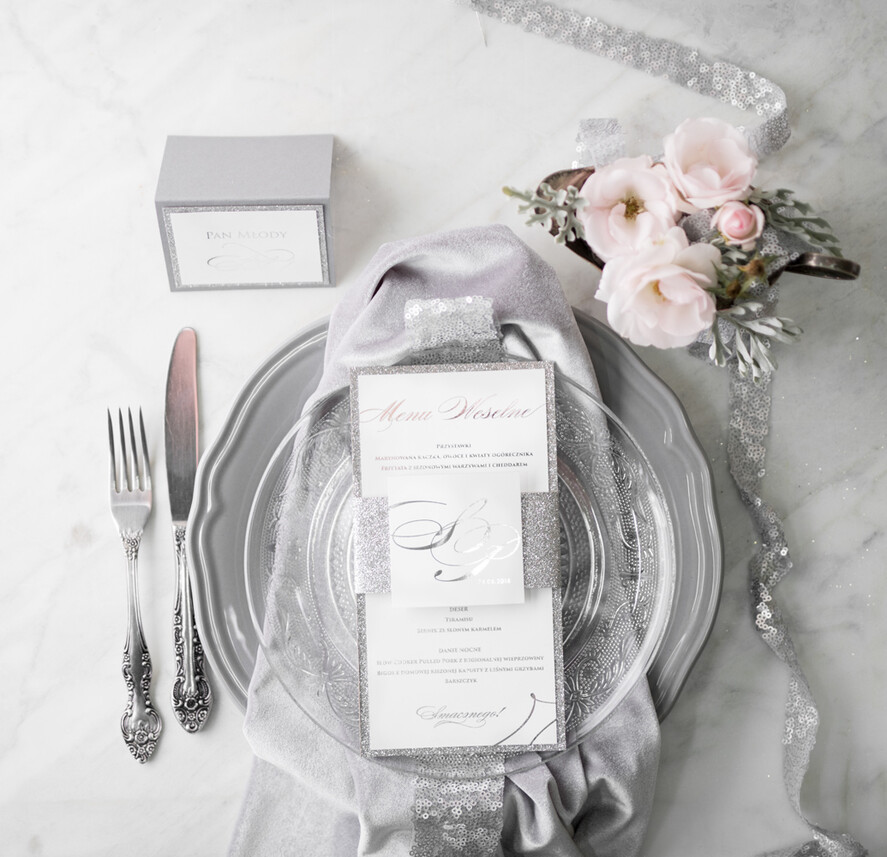 Menu glamour karta dań weselnych menu weselne plan podawania posiłków, złocone i eleganckie dowolna treść0