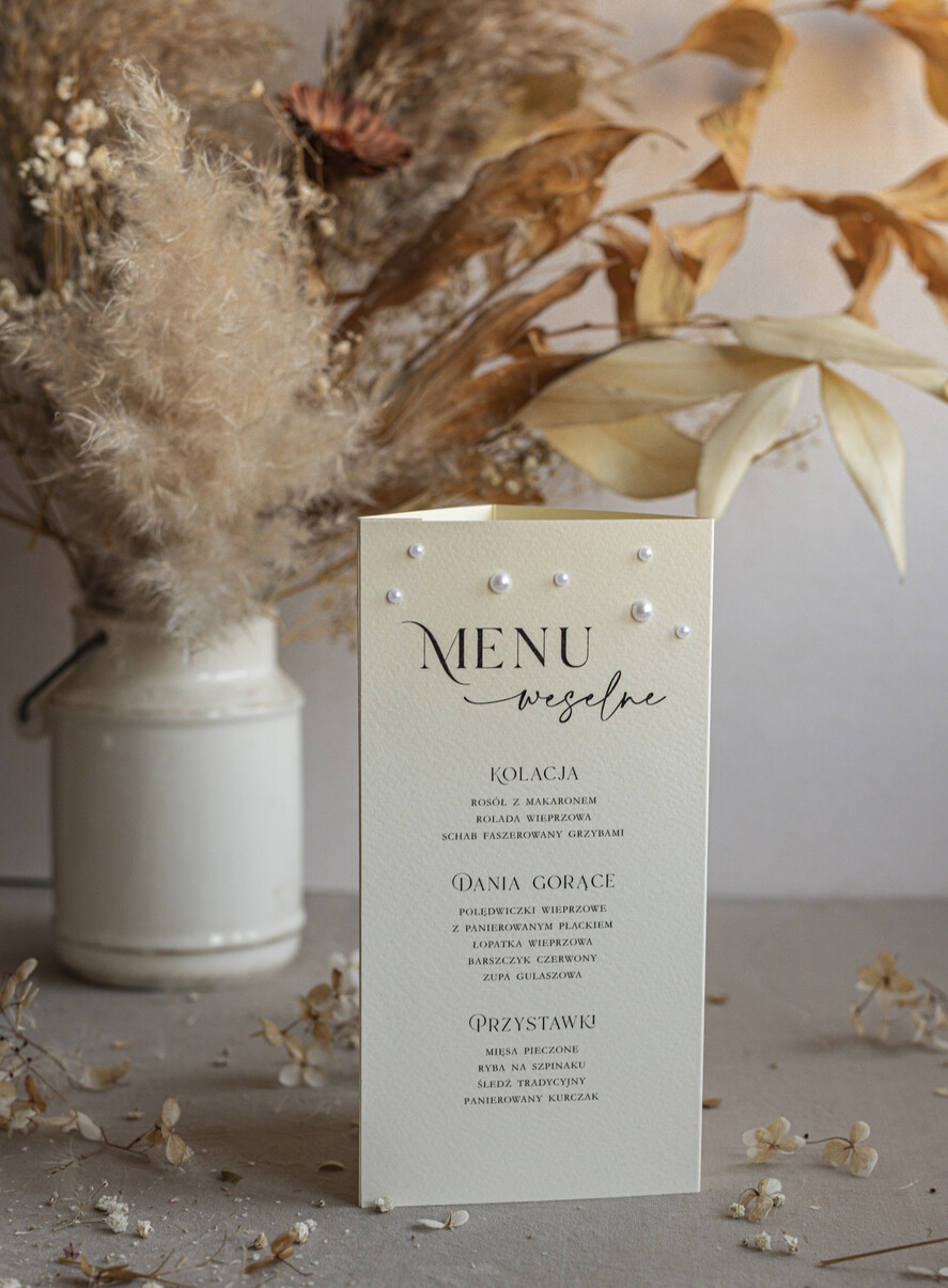 Menu glamour menu weselne i numer w jednym, numery i menu na stół weselny, menu zdobione koralikami, ozdoba na stół weselny, elegancki numerek na stół weselny2