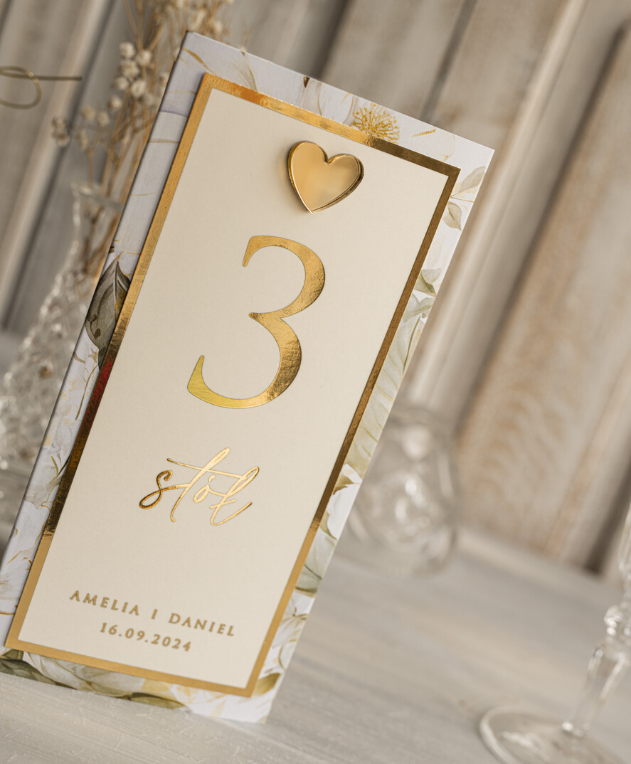 Menu glamour karta drików, menu i numerek na stół weselny, karta dań weselnych, złote menu weselne, menu i numerek na stół w jednym, eleganckie menu na stół weselny8