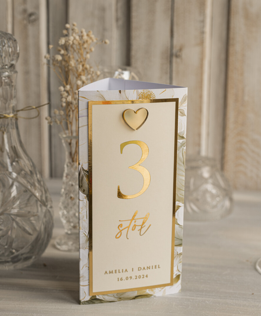 Menu glamour karta drików, menu i numerek na stół weselny, karta dań weselnych, złote menu weselne, menu i numerek na stół w jednym, eleganckie menu na stół weselny9