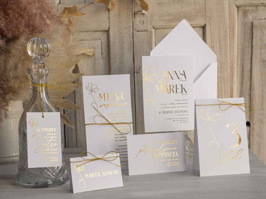 Menu glamour menu weselne plan podawania posiłków na weselu, złote i eleganckie na klasyczne wesele, karta dań weselne menu  glamour złote litery wasza treść4