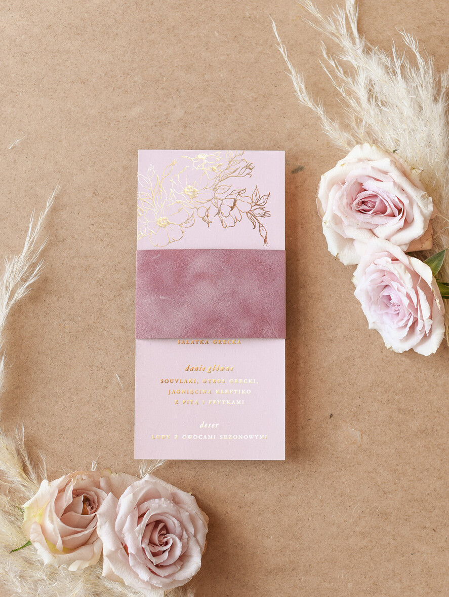 Menu glamour karta dań weselnych menu weselne plan podawania posiłków, złote lub srebrne napisy wasza treść0