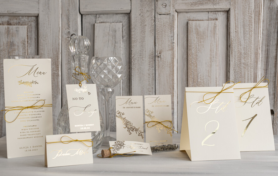 Menu glamour weselne menu karta dań weselnych, złote i eleganckie menu weselne na klasyczne wesele, rozkład podawania dań na weselu, dowolna treść menu weselnego2