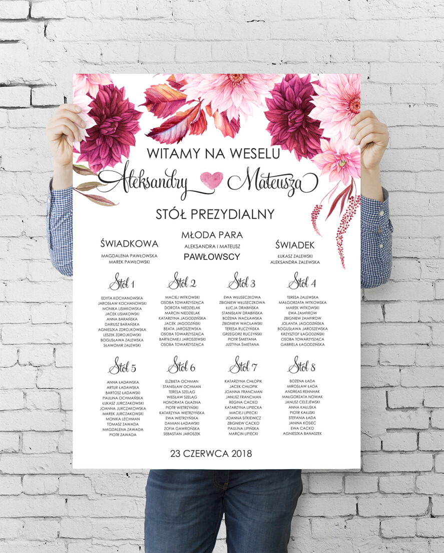 Plany stołów plan stołu plakat  tablica z rozmieszczeniem gości plan stołów weselnych0
