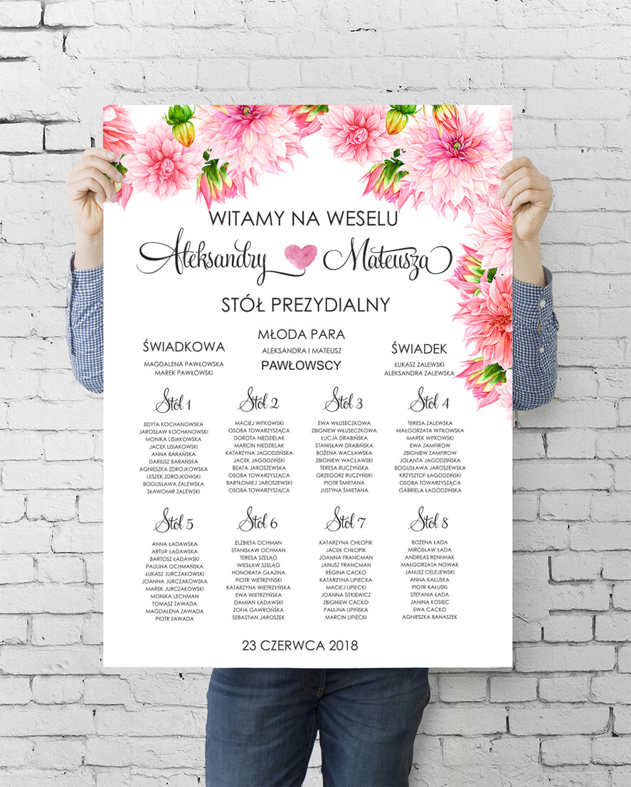 Plany stołów plan stołu plakat  tablica z planem stołów na wesele plan stołów weselnych0