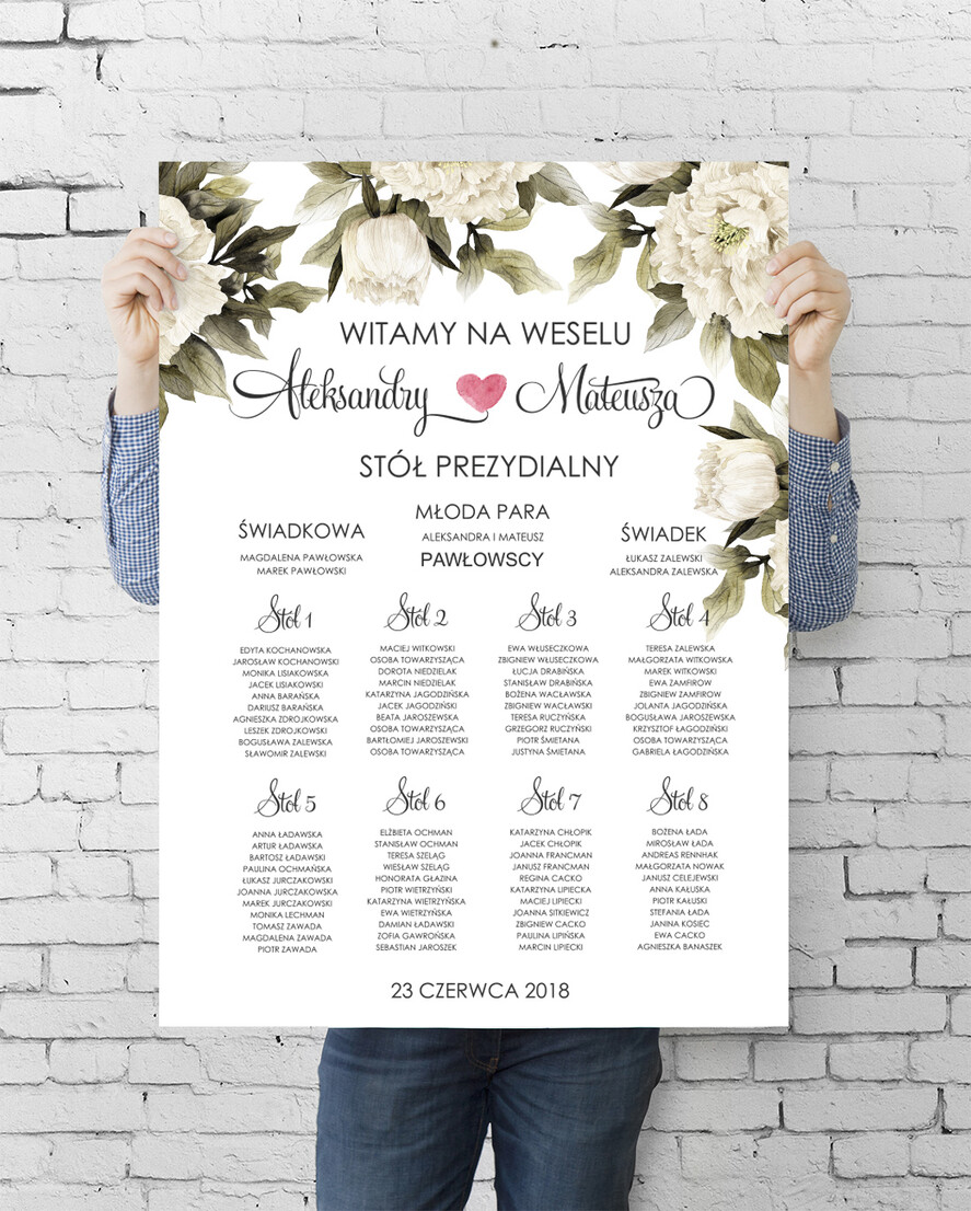 Plany stołów plan stołu plakat  plansza weselna plan stołów weselnych0