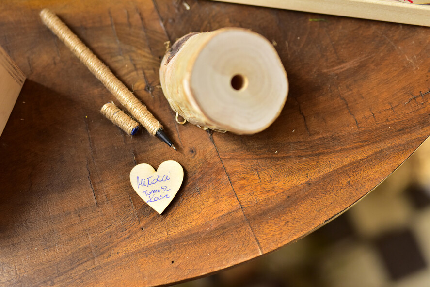 Księgi wpisów gości Rama oryginalna księga gości i album do instaxa w jednym, plasterki brzozy10